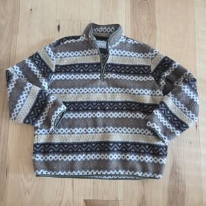 NWT Old Navy Fair Isle Sherpa Fleece Quarter Zip Pullover - XL